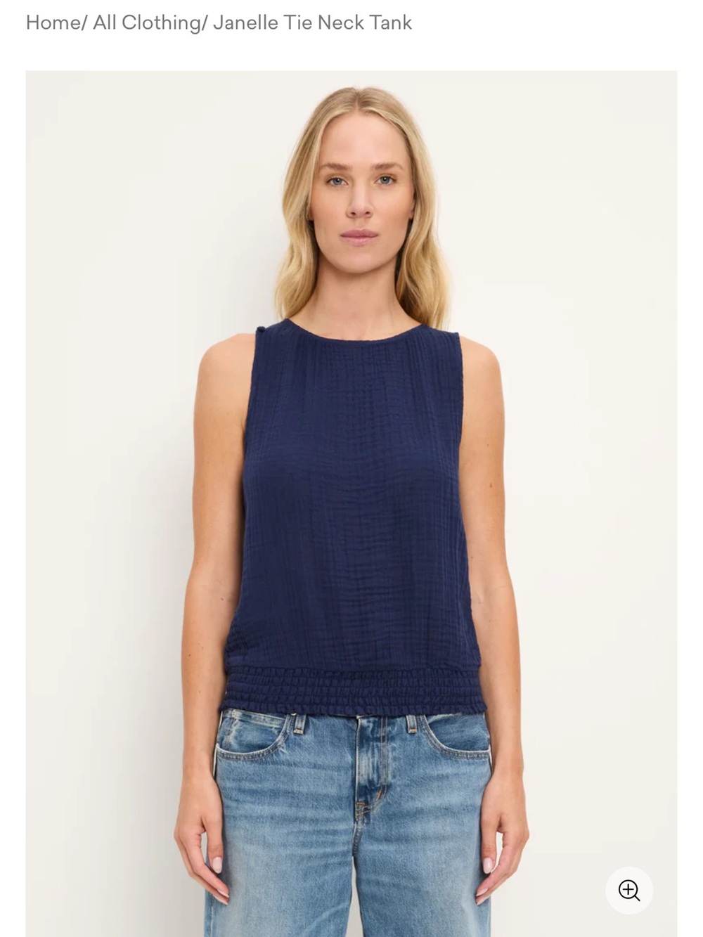 Michael Stars Janelle Double Gauze tie neck tank top